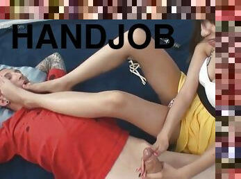 Foot sucking Handjob