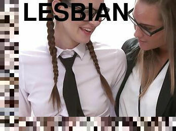 Kinky lesbian teacher gives fresh student a sex lesson
