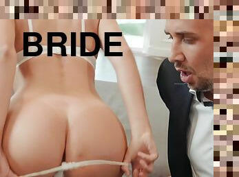 Amoral young bride Adria Rae takes off her panties