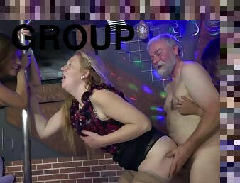 Grand Parents Learning Two Teenie Strippers How To Fornicate