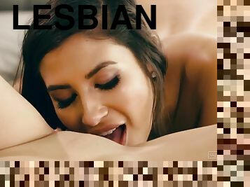 Bored brunette chicks throw a lesbian scene for fun