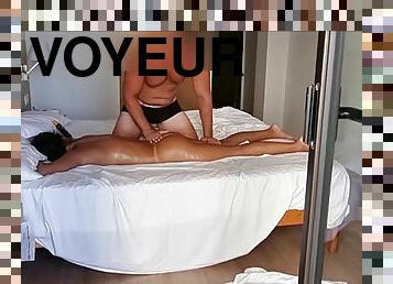 cámara, pareja, voyeur, hotel