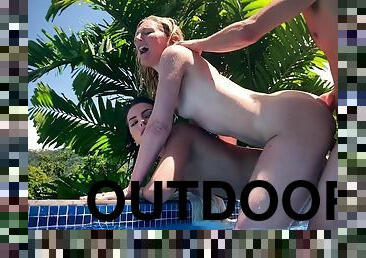 Adriana Chechik & Mona Wales - Outdoor 3Some