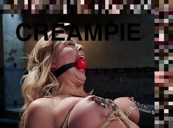 Tight tied porn star gets creampie