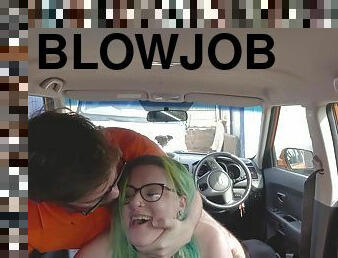 Ryan Ryder fucks green-haired fatty in the car