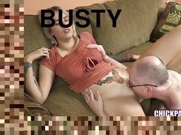 Old geezer fucks busty young lady