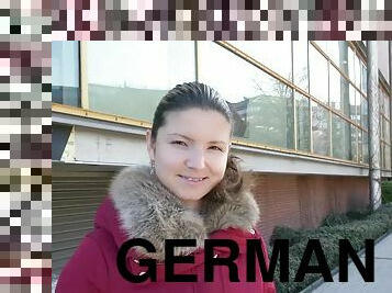 GERMAN SCOUT - Extrem Skinny College Teenager Gina Gerson Talk to Sex at Street - Gina gerson