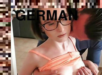 German cheating girlfriend - she fucks guy behind her boyfriend