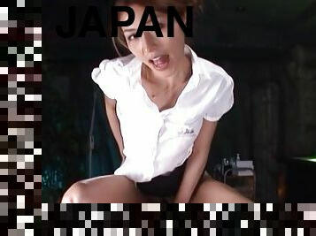 Japanese chick sucking a dick in HD POV video - Akari Asahina