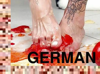 German Food Feet Crunch Fetisch porn with sexy student teen