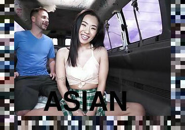 Quickie fucking in the back of the van with hot Asian Kimmy Kimm