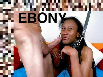 Naive Ebony Cunt Throat Fucked By White Cock