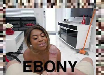 Hardcore fucking at home with stunning ebony maid Breyana Moore