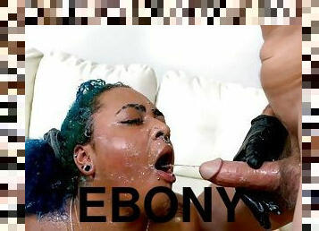 Thick Ebony Throat Smashed And Rough Anal