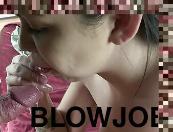 Homemade video of a brunette babe giving a nice blowjob - HD