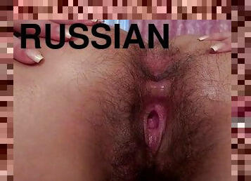 karvainen, masturbaatio, pillu-pussy, venäläinen, sormettaminen, soolo, peräreikä, mehevä
