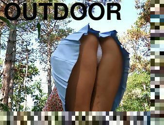 Outdoor fucking in the forest with good looking JuliAlexxx