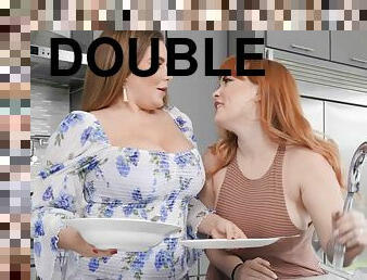 Pussy eating and fun with a double sided dildo - Natasha and Summer