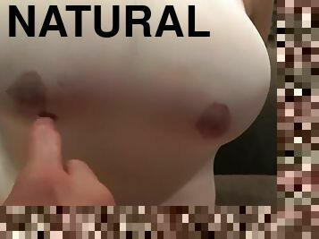 GUY CUMS BETWEEN HUGE NATURAL TITS - FETISH TITJOB