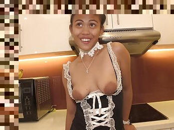 Adorable Filipina teen maid creampied by her boss