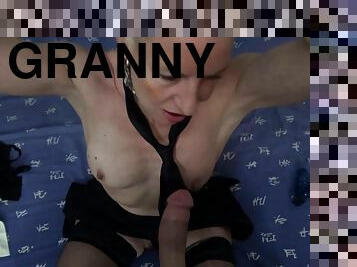 Slutty granny Charly Sparks loves making porn videos at home