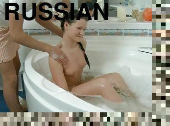الاستحمام, أسلوب-هزلي, كس-pussy, روسية, فاتنة, لسان, مراهقون, متشددين, زوجين, مقرن
