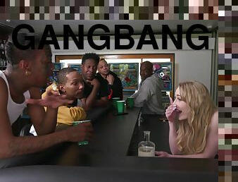 Rough interracial gangbang with blonde Emma Starletto - HD