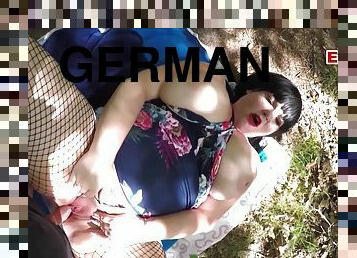 FAT UGLY GERMAN TEEN WITH BIG NATURAL TITS OUTDOOR POV FUCK