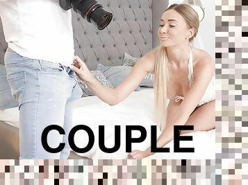 Expensive photosession is paid by nymph who loves licking asses
