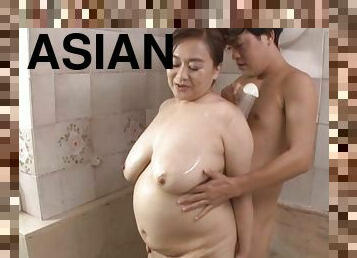 Chubby Asian mature Hayama Nobuko gets pleasured by a dirty man