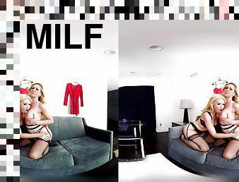 VR video of hot ass MILF Cherie Deville having lesbian sex. HD