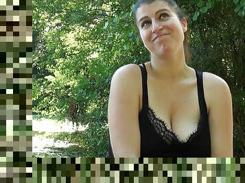 Outdoors video of chubby wife Ilia getting fucked in the woods