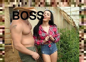 Sweet Yasmine Da Ferro moans while being fucked by her boss