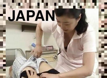 Japanese nurse wearing a uniform being fucked by her patient