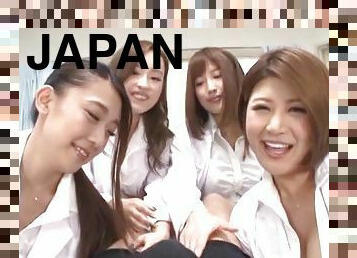 POV video with Japanese nurse Hamasaki Mao having group sex