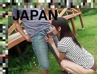 Japanese darling sucking a dick in the living-room - Akubi