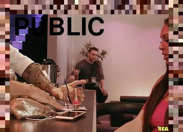 Stood Up - public bathroom threesome with Alex Legend, Bethany Benz, Sam Shock - reality hardcore