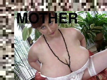 Posh mother with huge boobs and hairy pussy