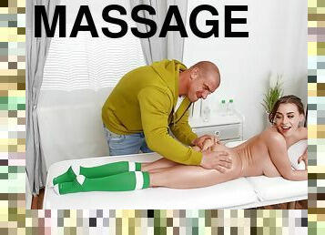 Massage leads to passionate fucking with busty Josephine Jackson