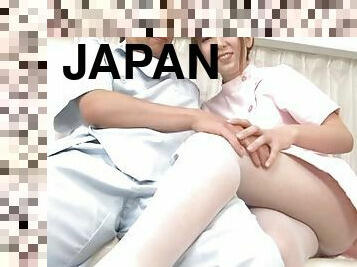 Pretty Japanese nurse Yui Hatano opens her legs to ride a patient