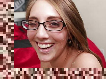 Teen's Glasses Were Coated With Sperm After Hot Anal Sex
