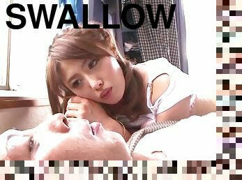 Mei Aso made to swallow after a dazzling fuck