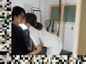 Small tits Japanese nurse drops her panties to ride a patient