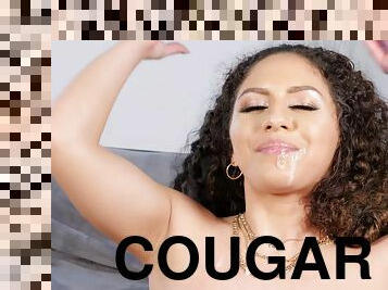 Hardcore fucking ends with cum in mouth for cougar Liv Revamped