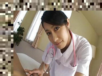 Lucky patient films beautiful Japanese nurse Kyoka giving him head