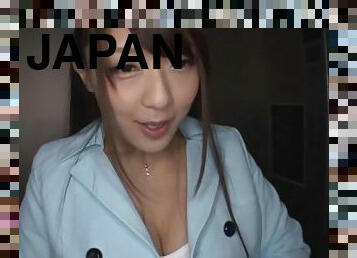 POV video of pretty Kashii Ria blowing a stranger in elevator