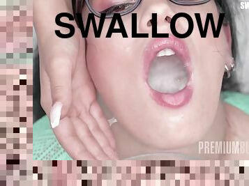 Noe White swallows 99 huge mouthful cumshots