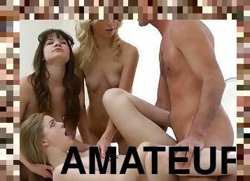 papa, amateur, ados, sexe-de-groupe, jeune-18, quatuor, bout-a-bout, incroyable, douleur, pappounet