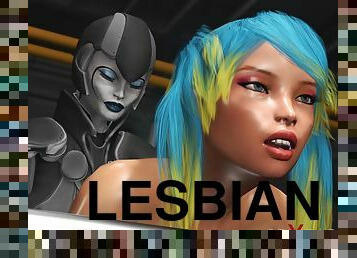 Space lesbian sex in sci-fi base camp on the exoplanet