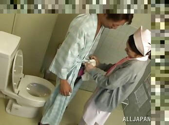 Sweet Japanese nurse drops her panties to have a quickie with a patient